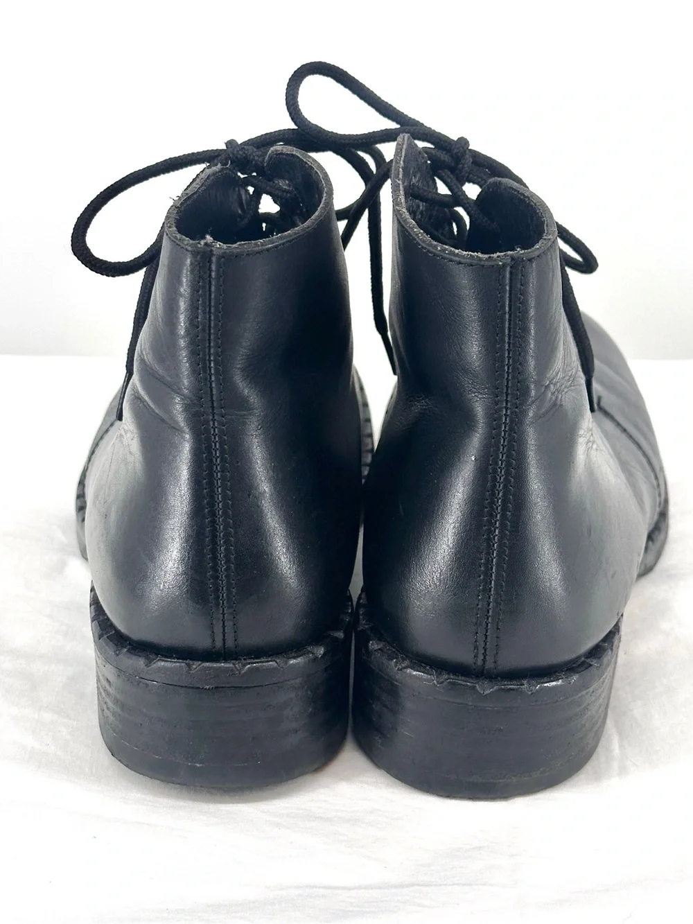 Vintage Guess Men's 12 Black Leather Lace-Up Chukka Boots Utility Streetwear
